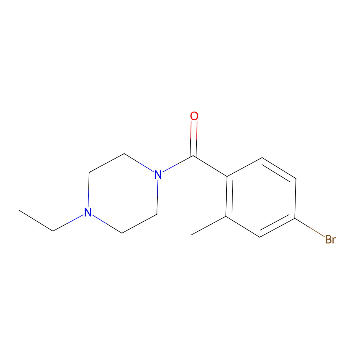 (4-Bromo-2-methyl-phenyl)-(4-ethyl-piperazin-1-yl)-methanone molecular structure, CAS 1092563-51-3