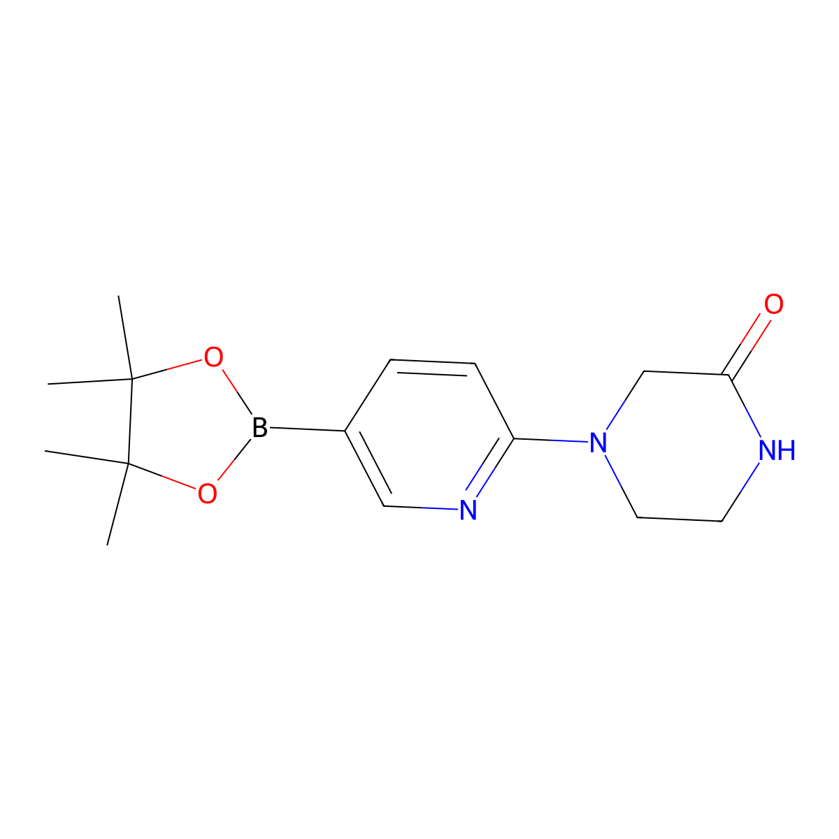 6-(3-Oxopiperazin-1-yl)pyridine-3-boronic acid pinacol ester molecular structure, CAS 1092564-28-7