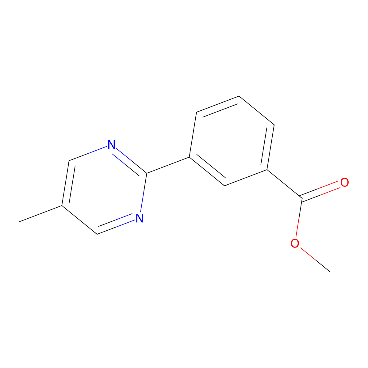 Methyl 3-(5-methylpyrimidin-2-yl)benzoate molecular structure, CAS 1092568-82-5