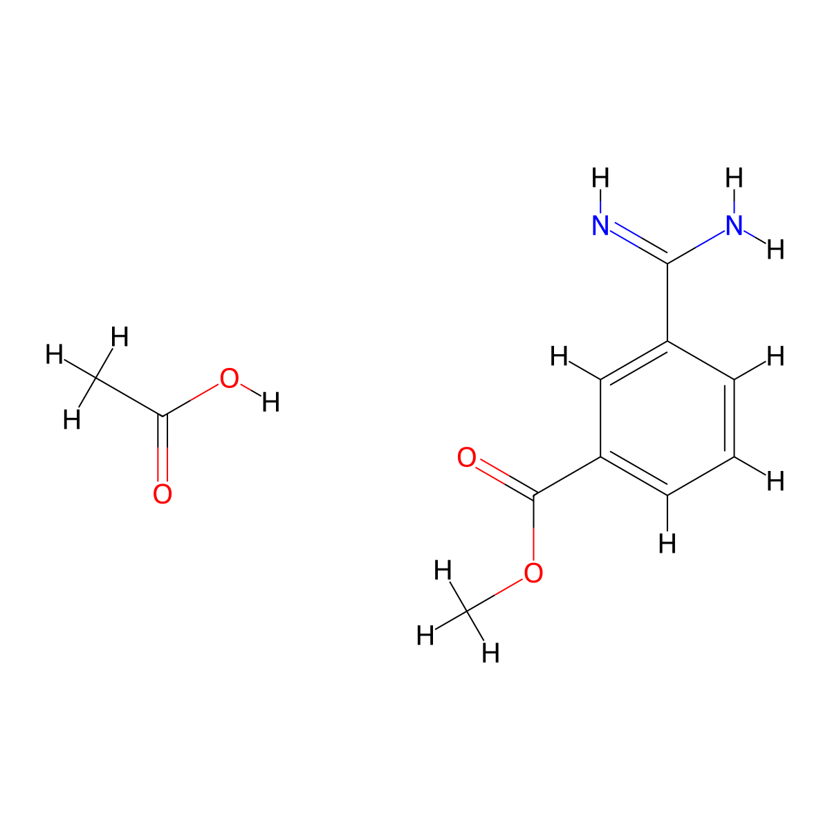 Methyl 3-carbamimidoylbenzoate acetate molecular structure, CAS 1092568-84-7