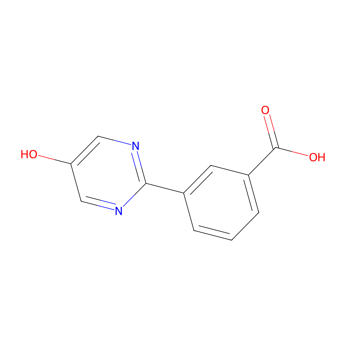 3-(5-Hydroxypyrimidin-2-yl)benzoic acid molecular structure, CAS 1092568-86-9