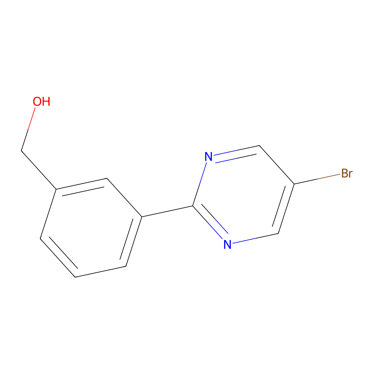 (3-(5-Bromopyrimidin-2-yl)phenyl)methanol molecular structure, CAS 1092568-90-5