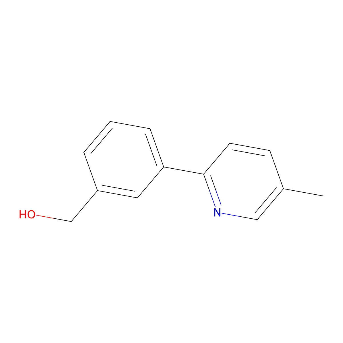 (3-(5-Methylpyridin-2-yl)phenyl)methanol molecular structure, CAS 1092569-06-6