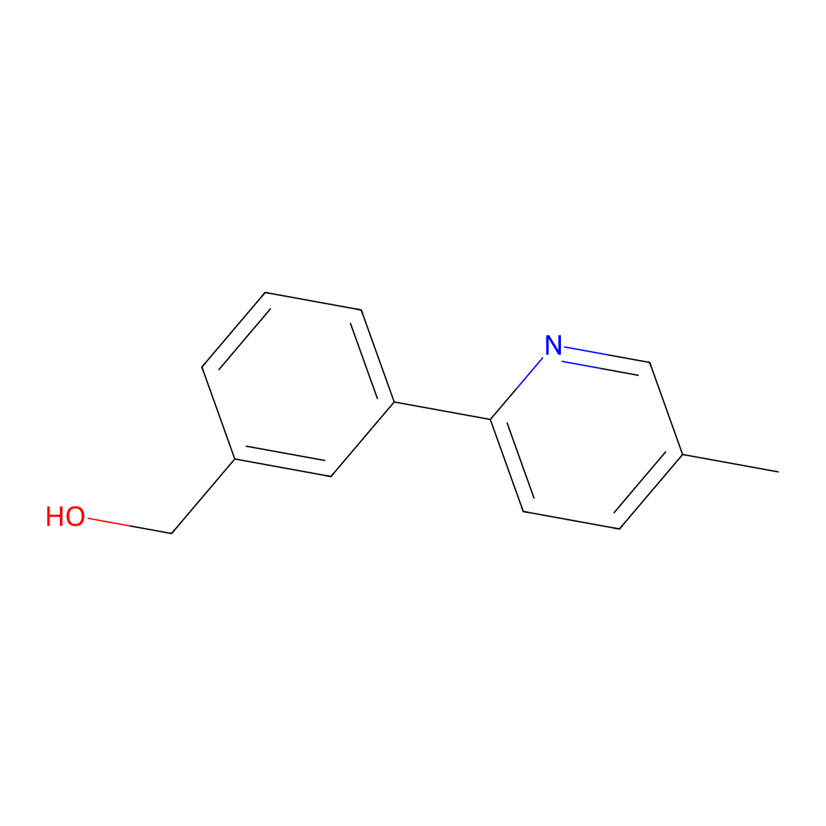 (3-(5-Methylpyridin-2-yl)phenyl)methanol molecular structure, CAS 1092569-06-6