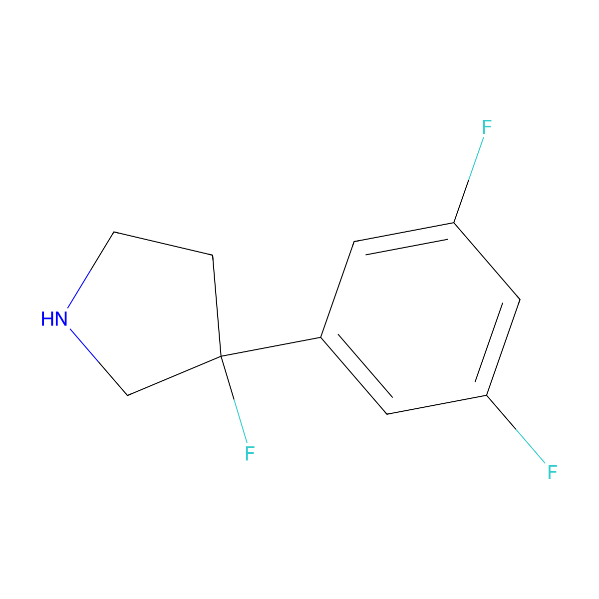 3-(3,5-Difluorophenyl)-3-fluoropyrrolidine molecular structure, CAS 1092572-22-9