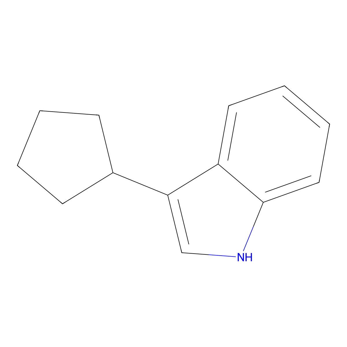 3-cyclopentyl-1H-indole molecular structure, CAS 1092574-87-2