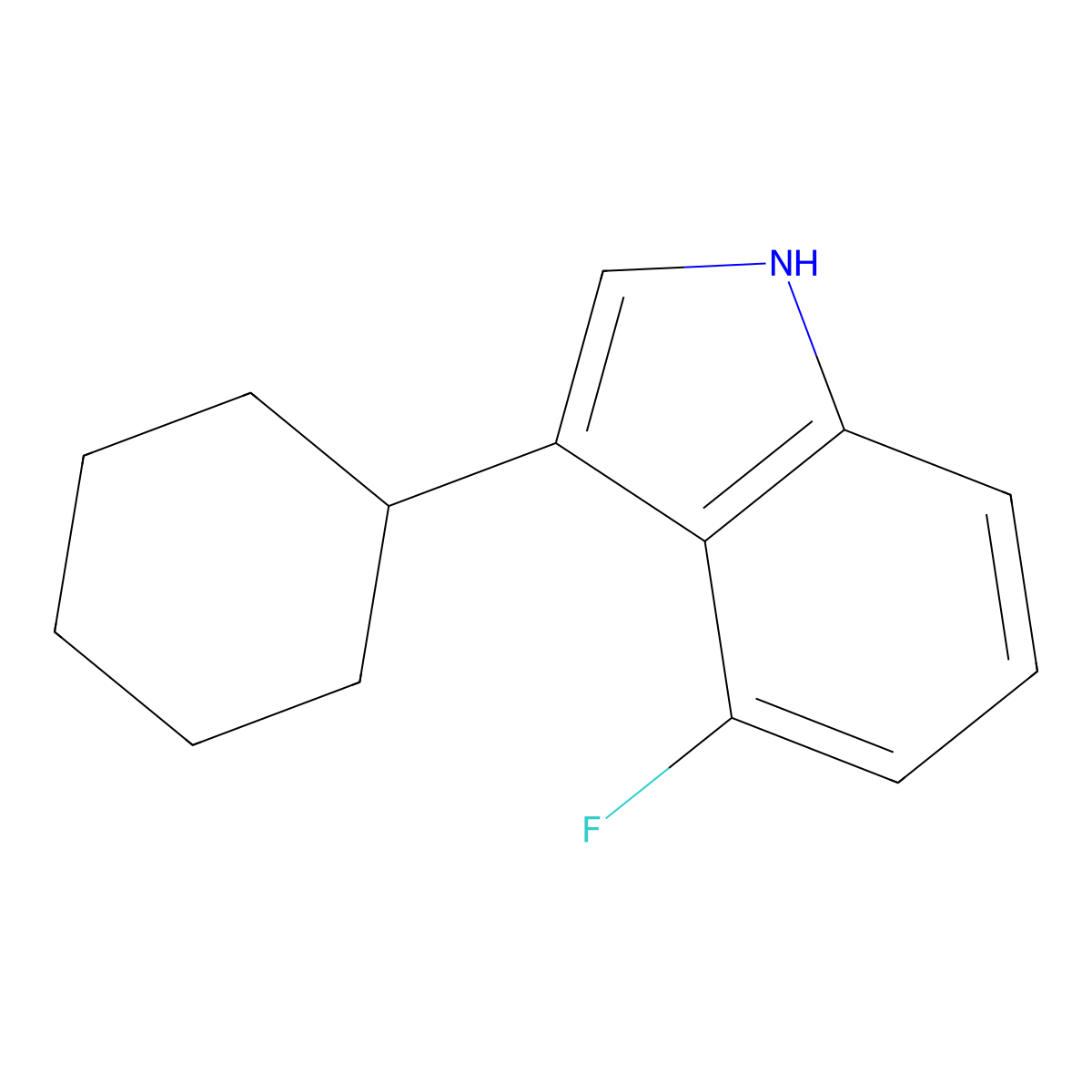 3-Cyclohexyl-4-fluoro-1H-indole molecular structure, CAS 1092574-91-8