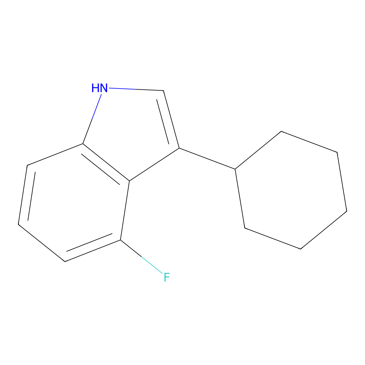 3-Cyclohexyl-4-fluoro-1H-indole molecular structure, CAS 1092574-91-8