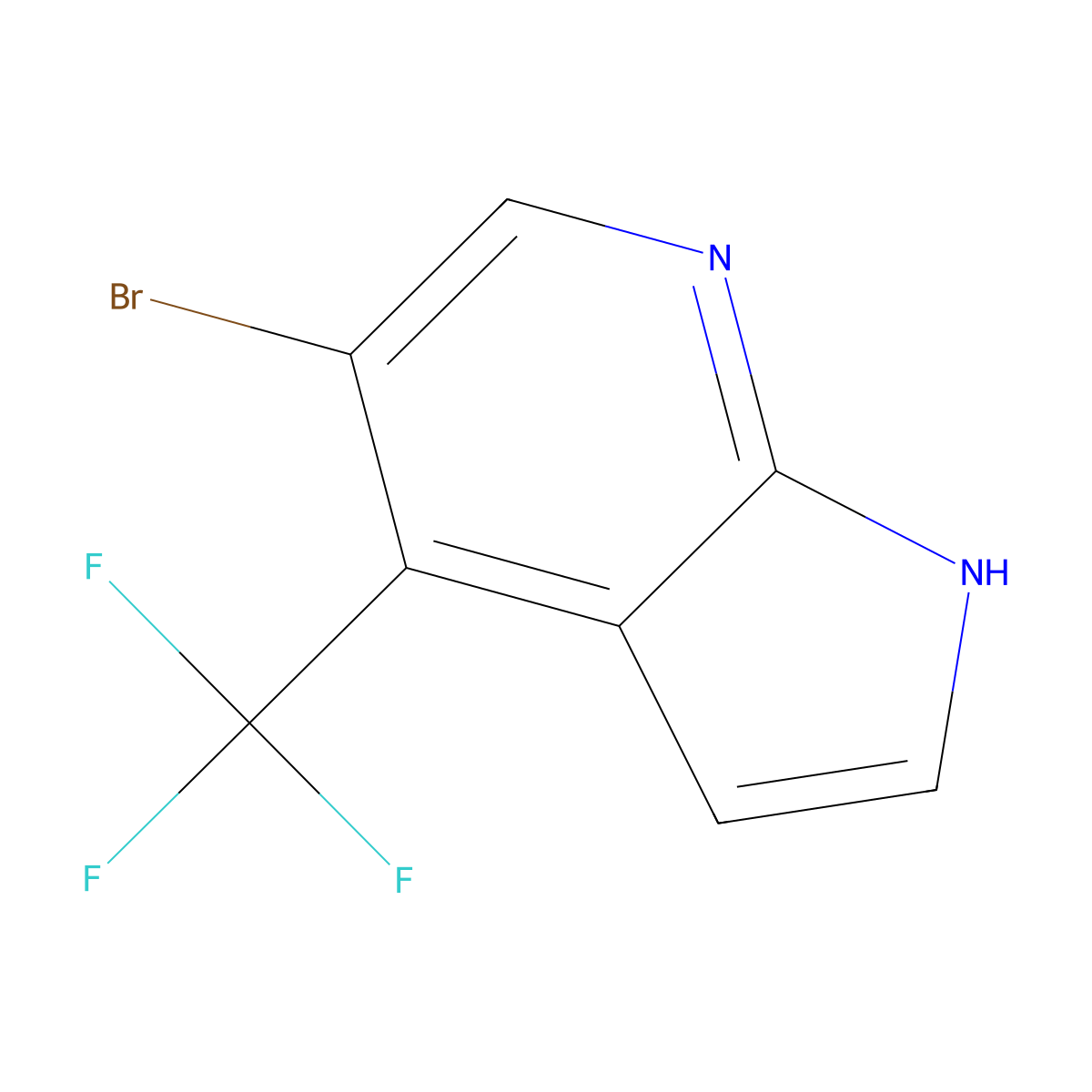 5-bromo-4-(trifluoromethyl)-1H-pyrrolo[2,3-b]pyridine molecular structure, CAS 1092579-98-0