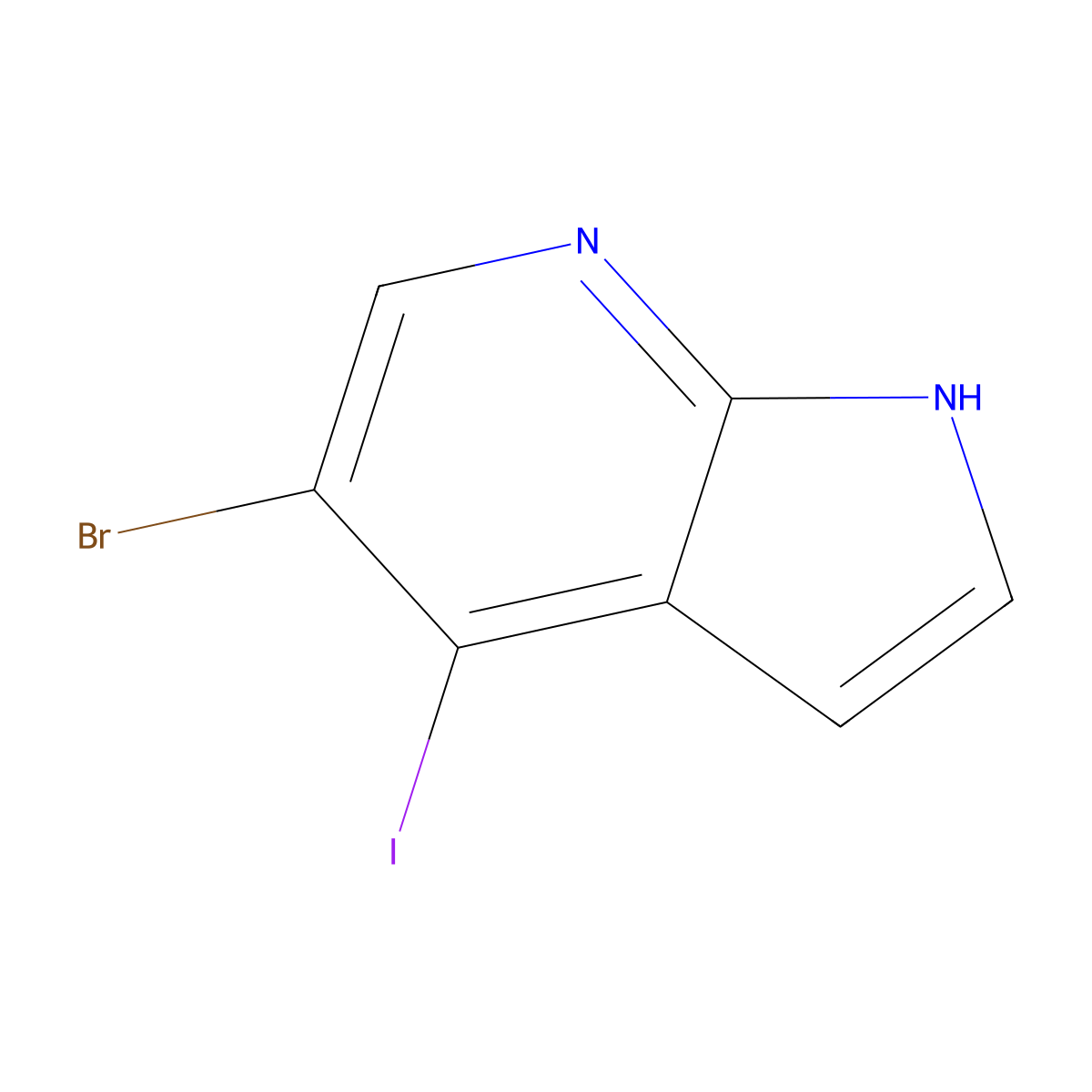 5-Bromo-4-iodo-1H-pyrrolo[2,3-b]pyridine molecular structure, CAS 1092580-04-5