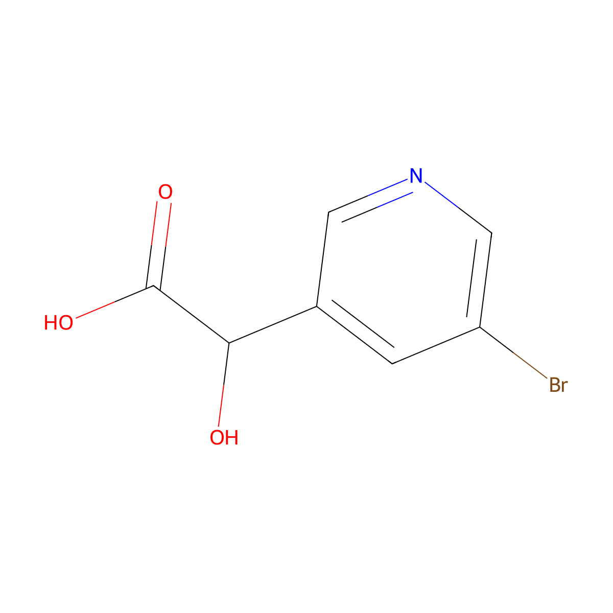 2-(5-Bromopyridin-3-yl)-2-hydroxyacetic acid molecular structure, CAS 1092580-87-4