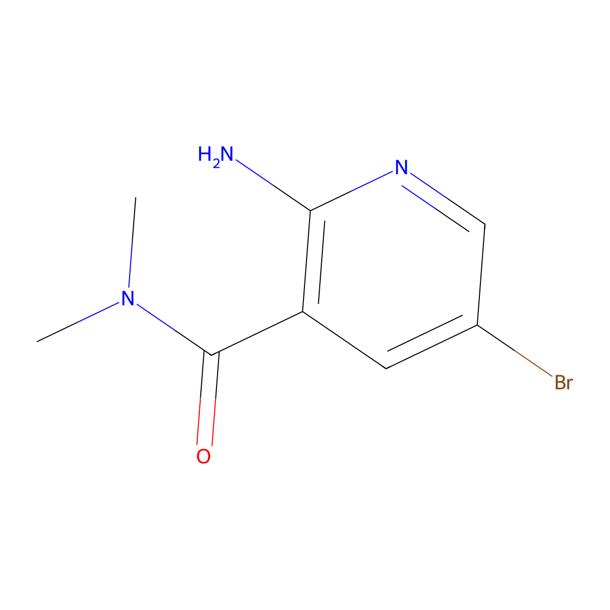 2-Amino-5-bromo-N,N-dimethylnicotinamide molecular structure, CAS 1092580-97-6