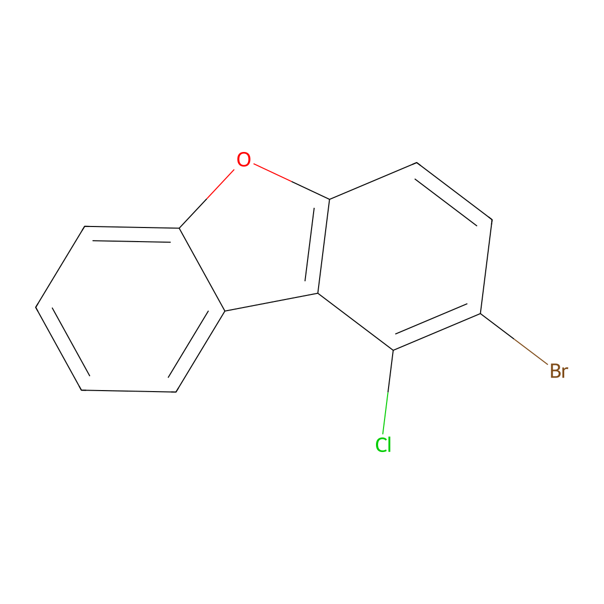 2-Bromo-1-chlorodibenzofuran molecular structure, CAS 109264-70-2
