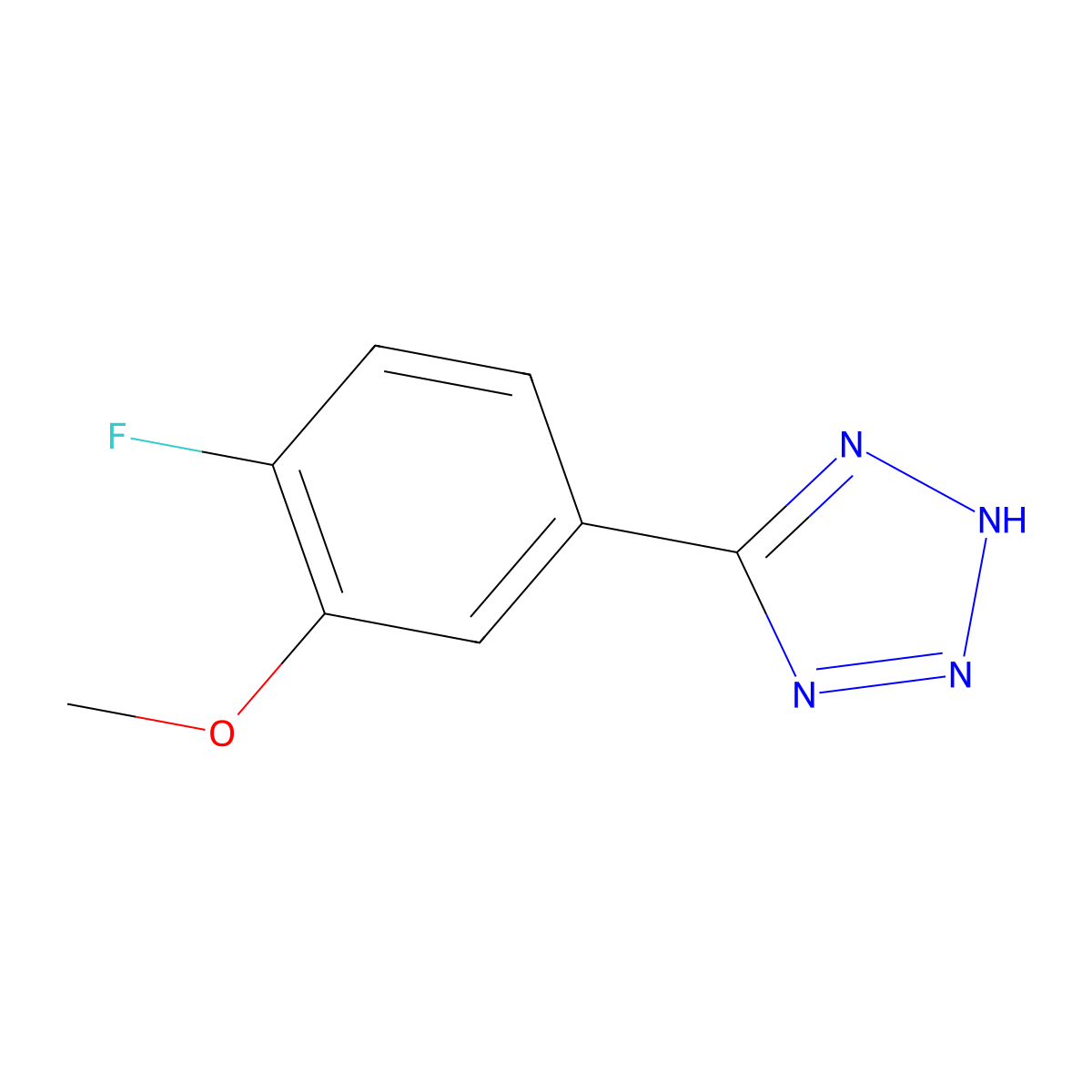 5-(4-fluoro-3-methoxyphenyl)-2H-Tetrazole molecular structure, CAS 1092657-05-0