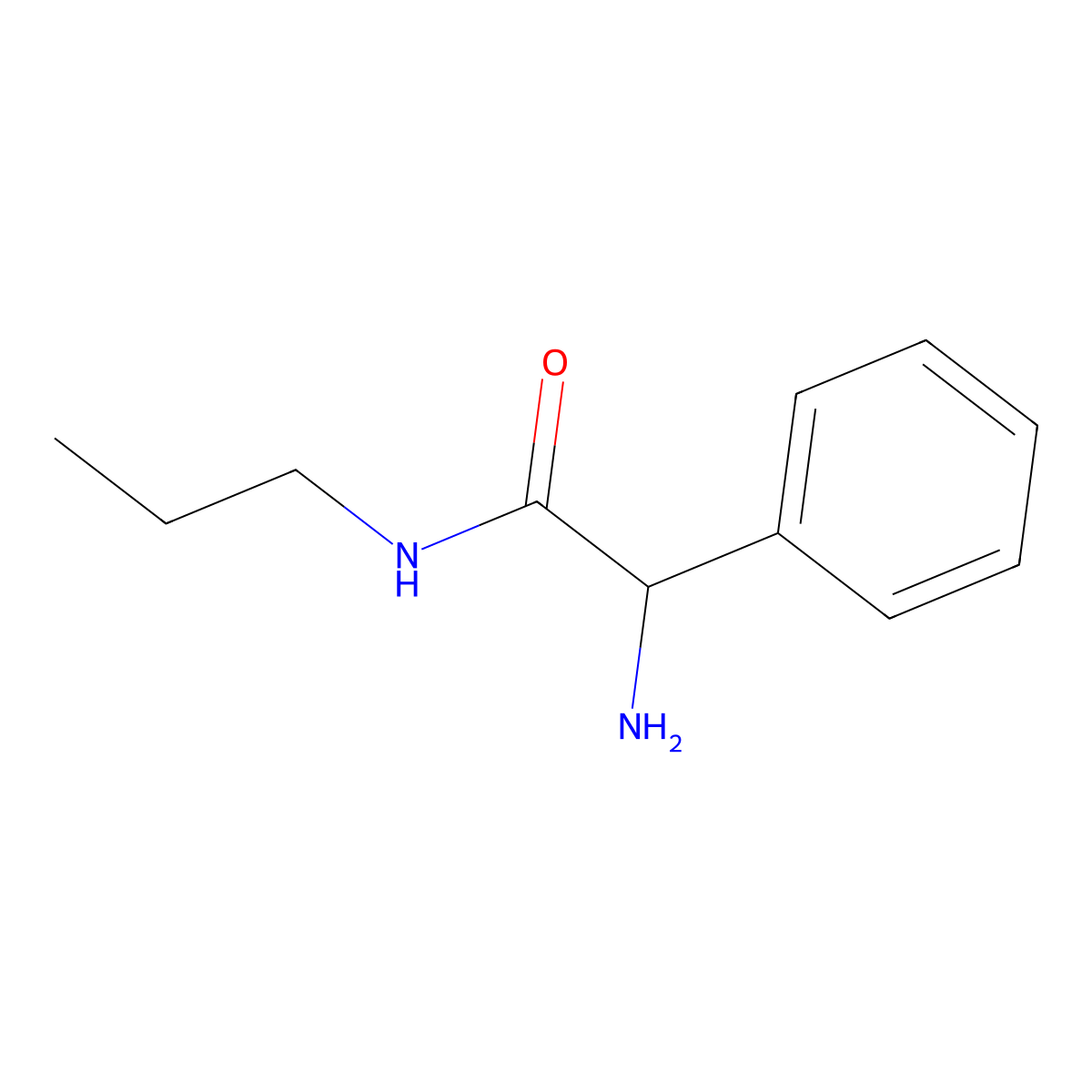 2-amino-2-phenyl-N-propylacetamide molecular structure, CAS 1092660-12-2
