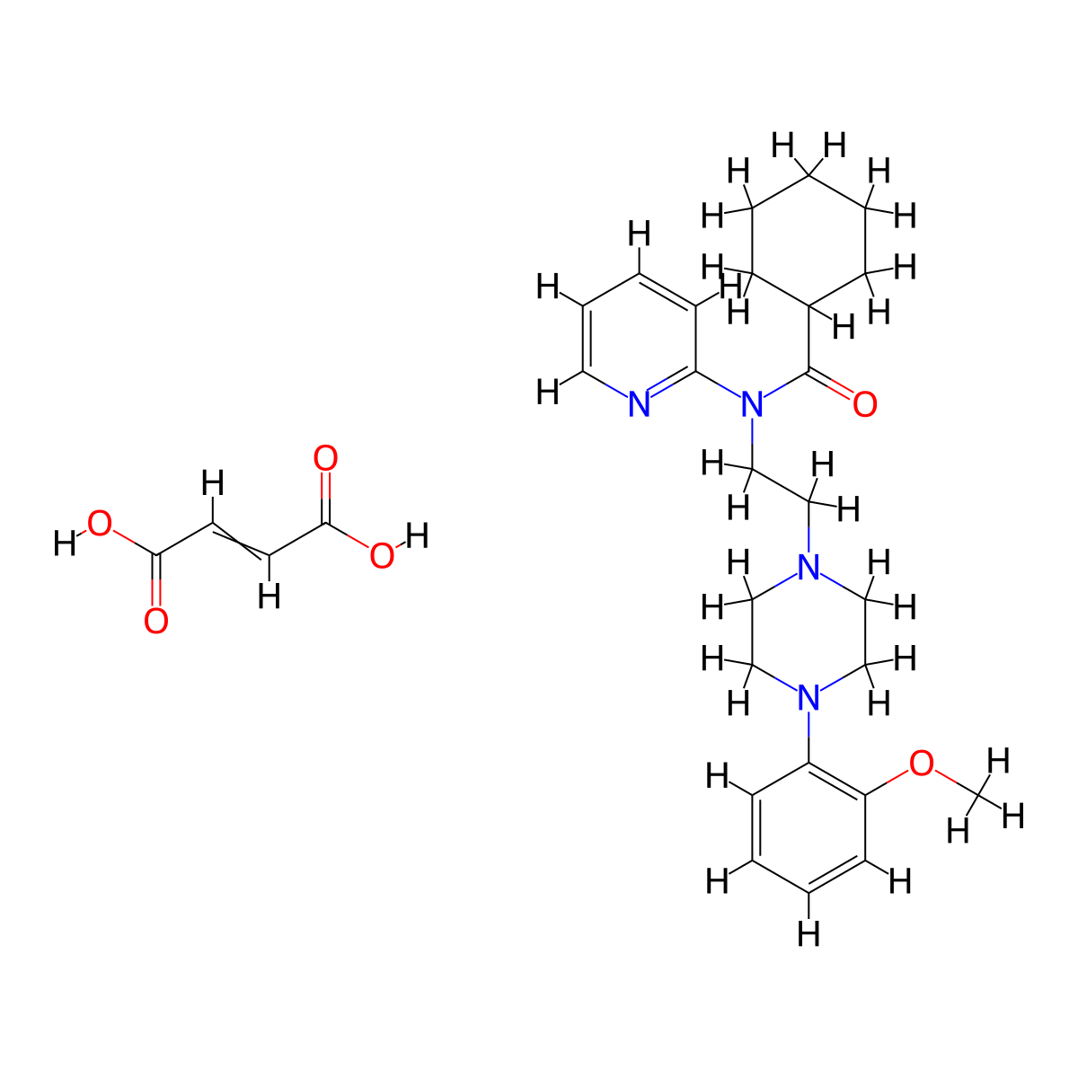 WAY-100635 maleate molecular structure, CAS 1092679-51-0