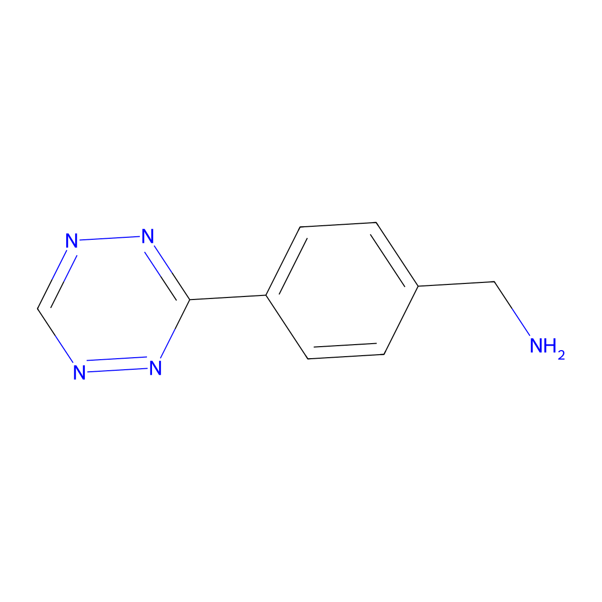 (4-(1,2,4,5-Tetrazin-3-YL)phenyl)methanamine molecular structure, CAS 1092689-33-2