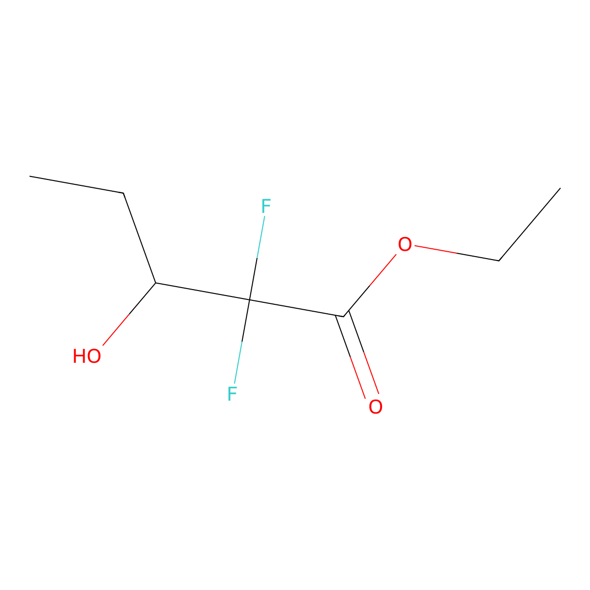 Ethyl 2,2-difluoro-3-hydroxypentanoate molecular structure, CAS 1092693-68-9