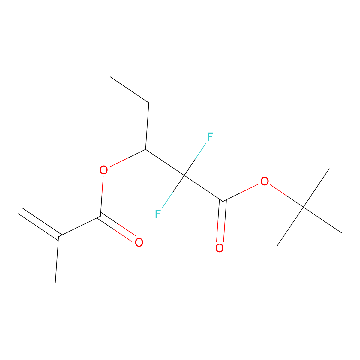 tert-Butyl 2,2-difluoro-3-(methacryloyloxy)pentanoate molecular structure, CAS 1092693-73-6