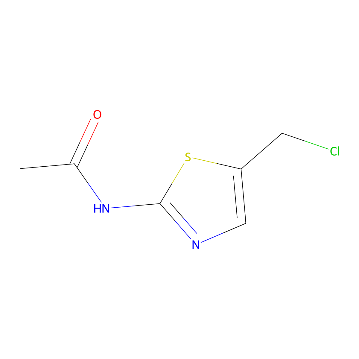 N-(5-(chloromethyl)thiazol-2-yl)acetamide molecular structure, CAS 1092696-77-9