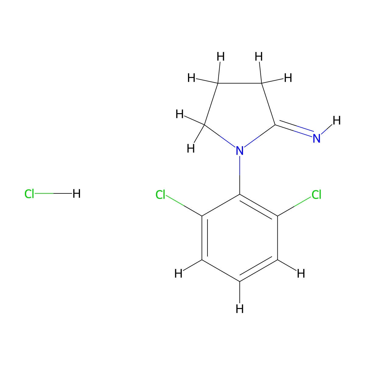 1-(2,6-Dichlorophenyl)pyrrolidin-2-imine hydrochloride molecular structure, CAS 1092707-17-9