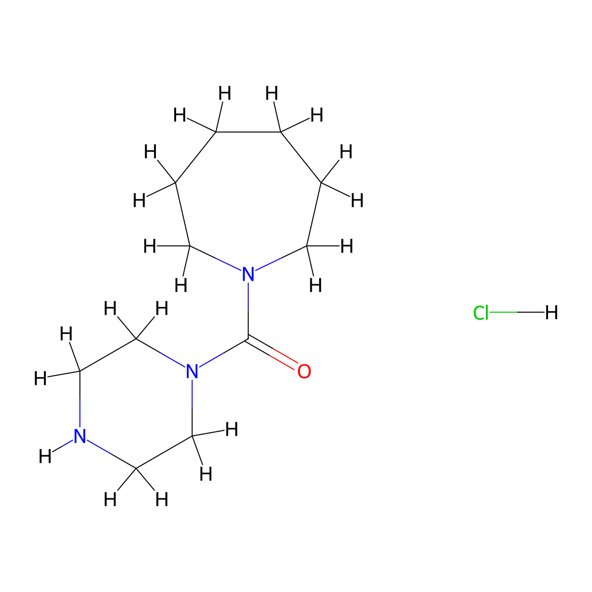 Azepan-1-yl-piperazin-1-yl-methanone Hydrochloride molecular structure, CAS 1092729-39-9
