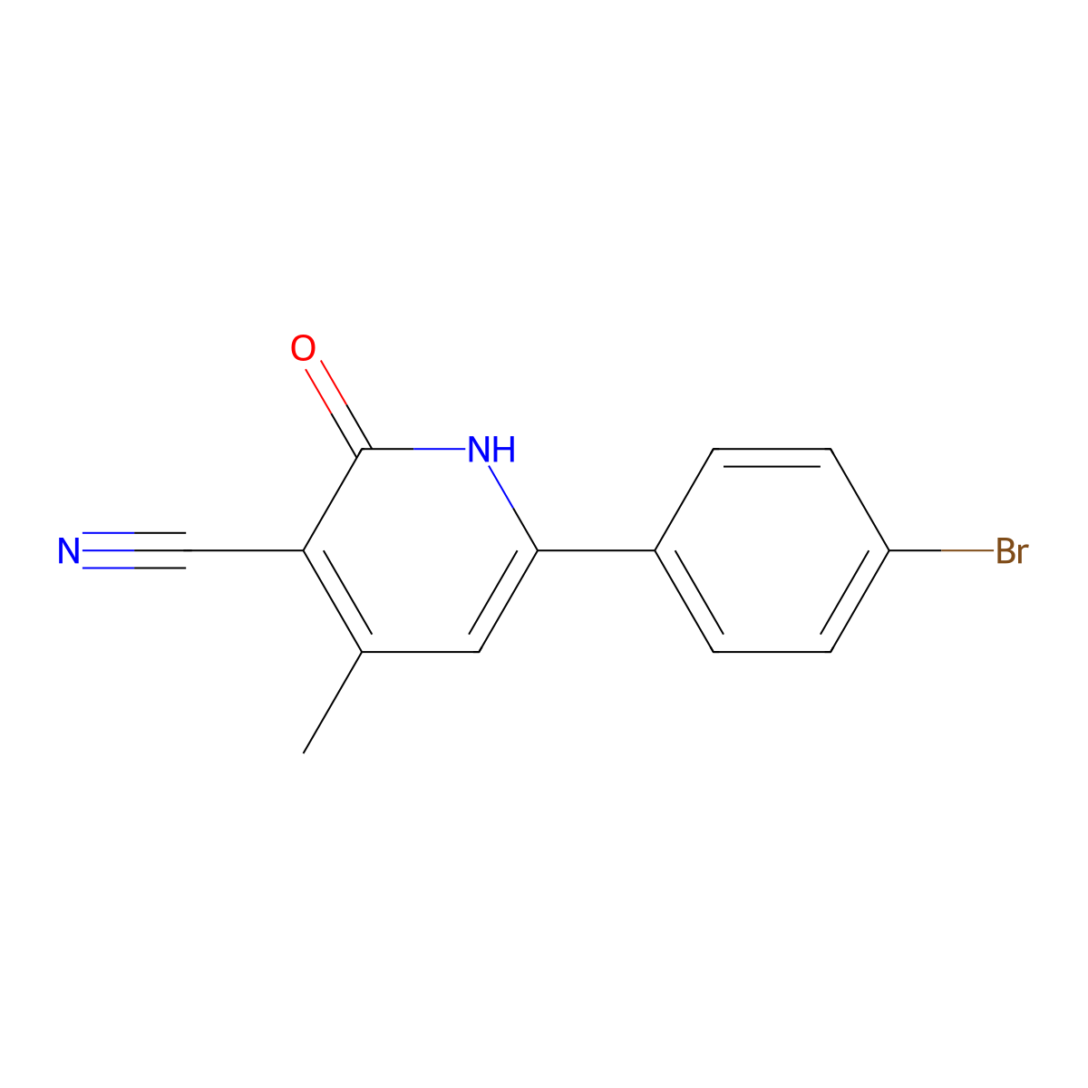 6-(4-Bromophenyl)-4-methyl-2-oxo-1,2-dihydro-3-pyridinecarbonitrile molecular structure, CAS 109273-56-5