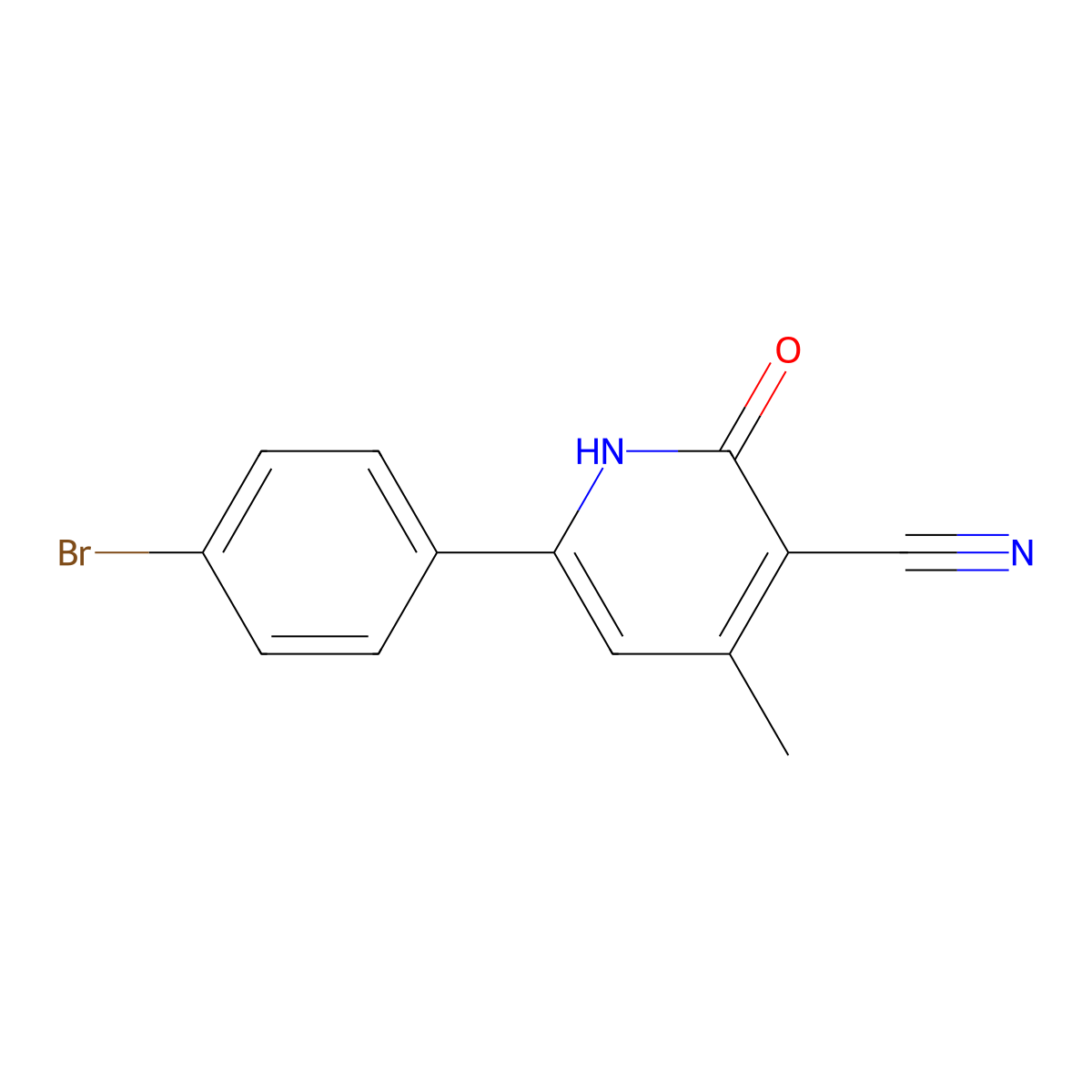 6-(4-Bromophenyl)-4-methyl-2-oxo-1,2-dihydro-3-pyridinecarbonitrile molecular structure, CAS 109273-56-5
