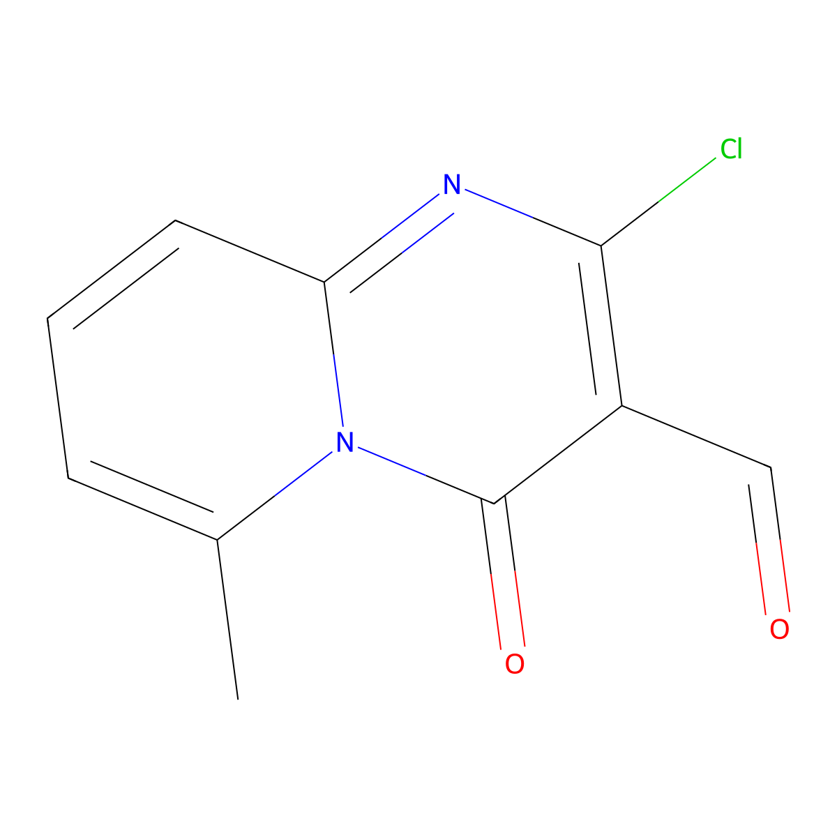 2-chloro-6-methyl-4-oxo-4H-pyrido[1,2-a]pyrimidine-3-carbaldehyde molecular structure, CAS 109274-78-4