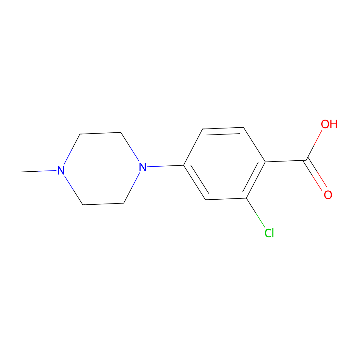 2-Chloro-4-(4-methylpiperazin-1-YL)benzoic acid molecular structure, CAS 1092770-25-6