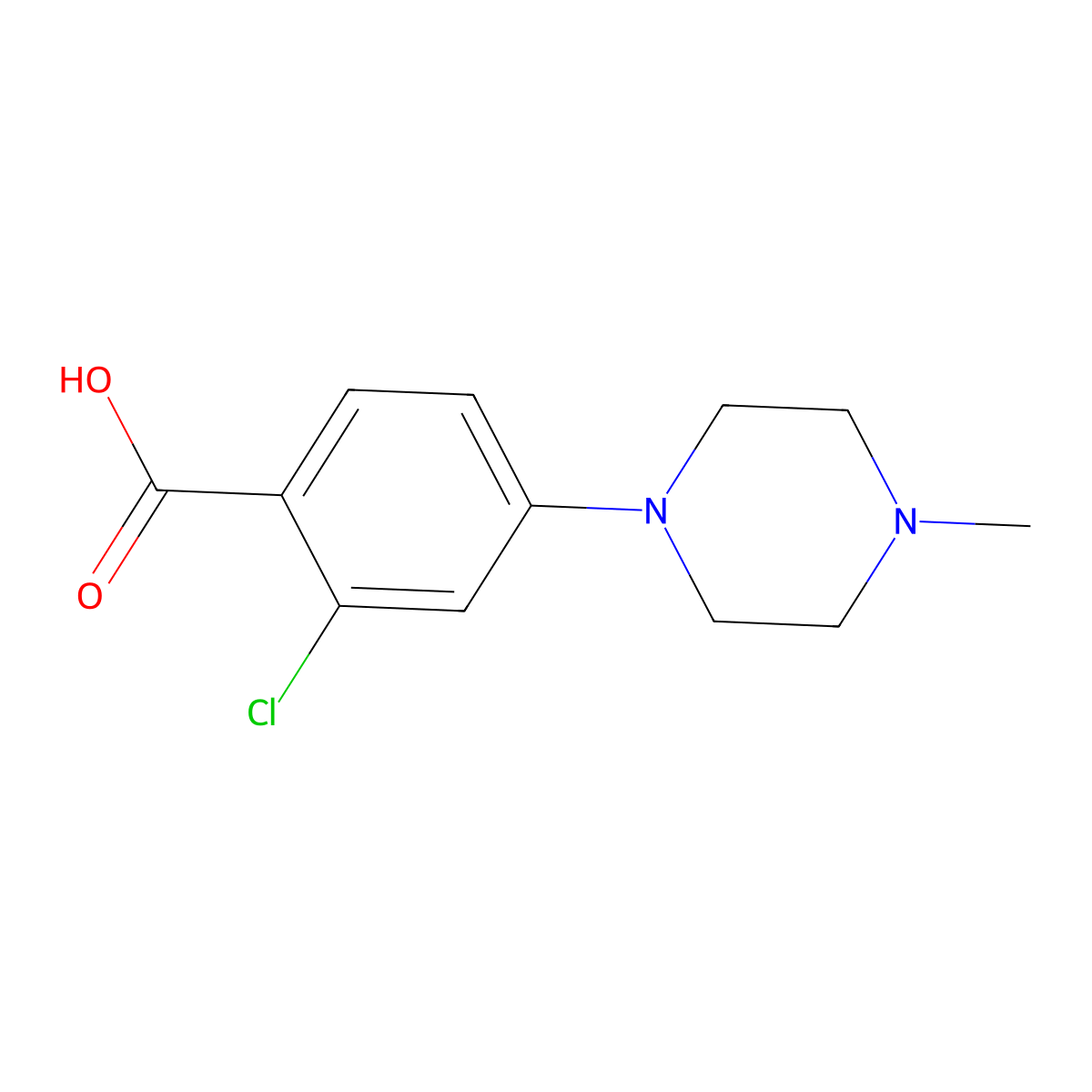2-Chloro-4-(4-methylpiperazin-1-YL)benzoic acid molecular structure, CAS 1092770-25-6