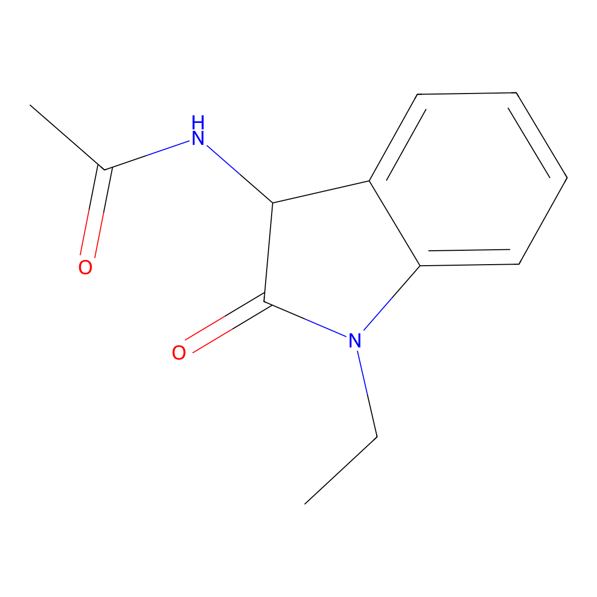 N-(1-ethyl-2-oxoindolin-3-yl)acetamide molecular structure, CAS 1092773-23-3