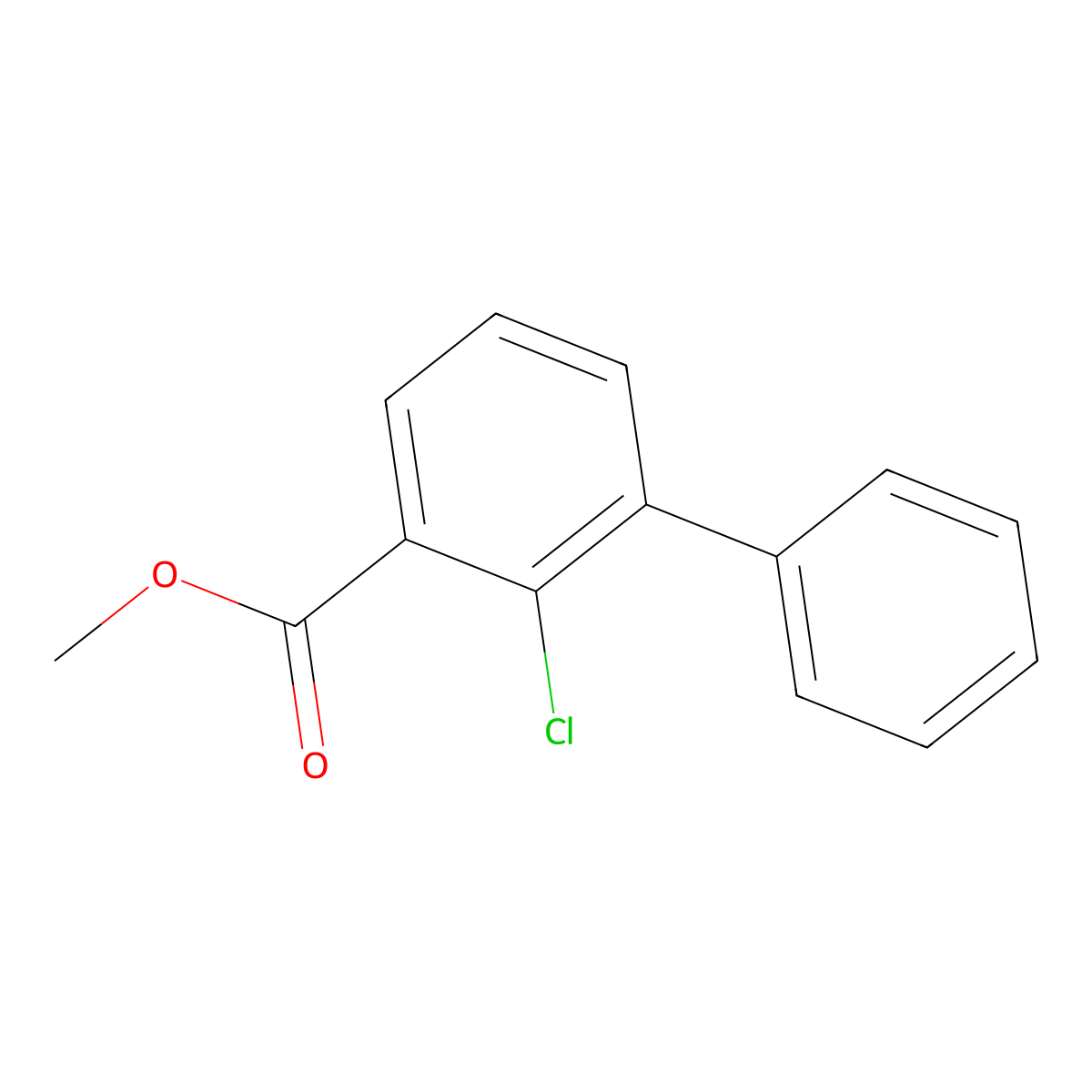 Methyl 2-chloro(1,1'-biphenyl)-3-carboxylate molecular structure, CAS 1092775-66-0