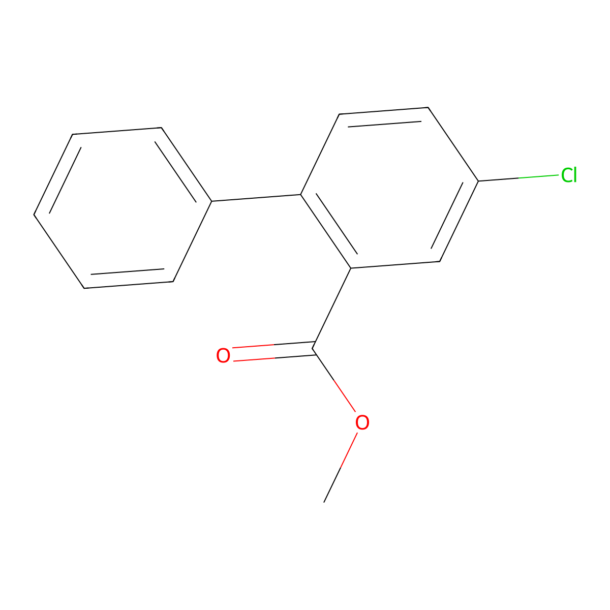 Methyl 4-chloro-[1,1'-biphenyl]-2-carboxylate molecular structure, CAS 1092775-67-1