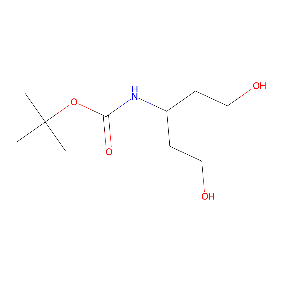 Tert-butyl (1,5-dihydroxypentan-3-YL)carbamate molecular structure, CAS 1092775-83-1