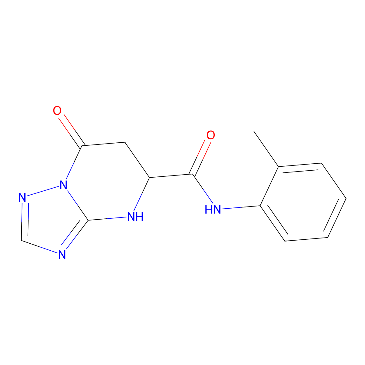 N-(2-methylphenyl)-7-oxo-4,5,6,7-tetrahydro[1,2,4]triazolo[1,5-a]pyrimidine-5-carboxamide molecular structure, CAS 1092782-43-8