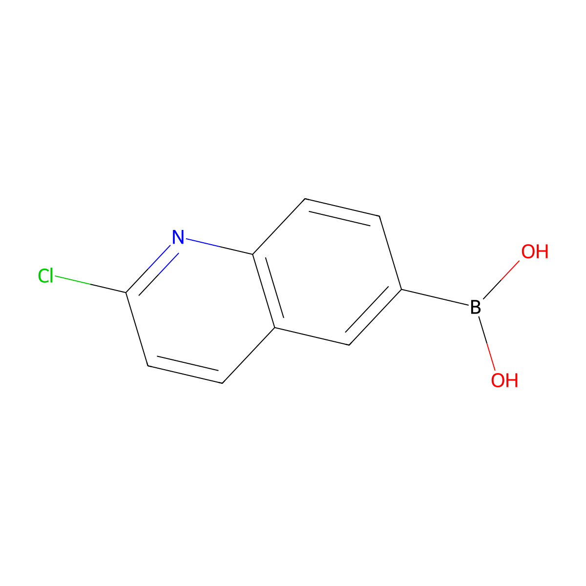 (2-Chloroquinolin-6-yl)boronic acid molecular structure, CAS 1092790-22-1