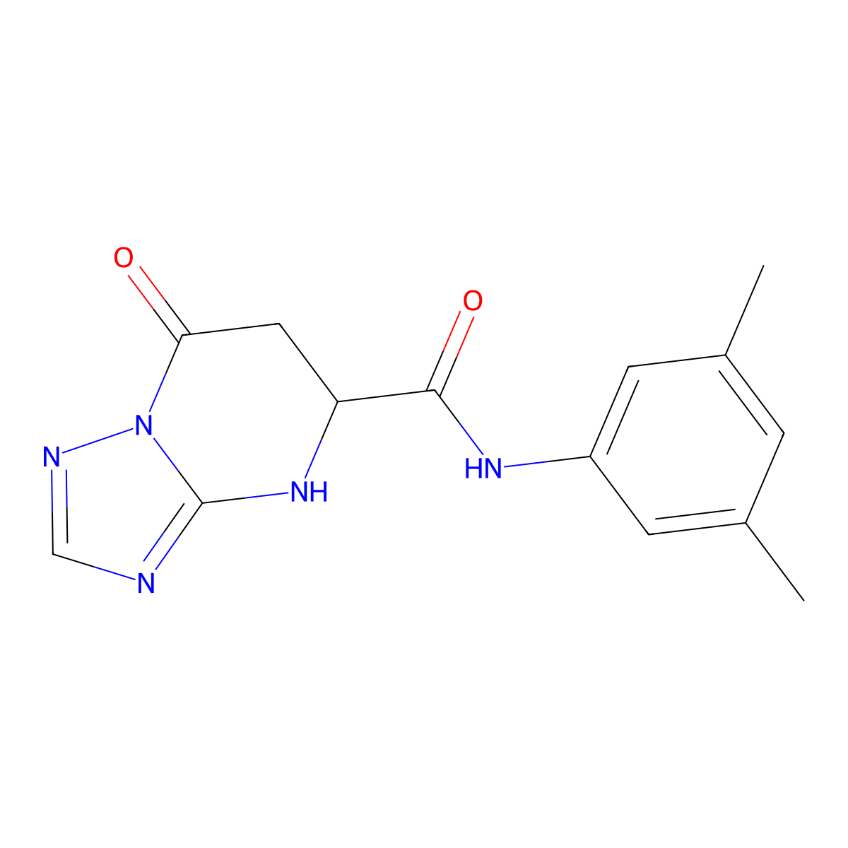 N-(3,5-dimethylphenyl)-7-oxo-4,5,6,7-tetrahydro[1,2,4]triazolo[1,5-a]pyrimidine-5-carboxamide molecular structure, CAS 1092791-51-9