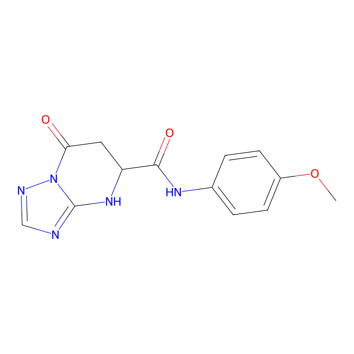 N-(4-methoxyphenyl)-7-oxo-4,5,6,7-tetrahydro[1,2,4]triazolo[1,5-a]pyrimidine-5-carboxamide molecular structure, CAS 1092791-72-4
