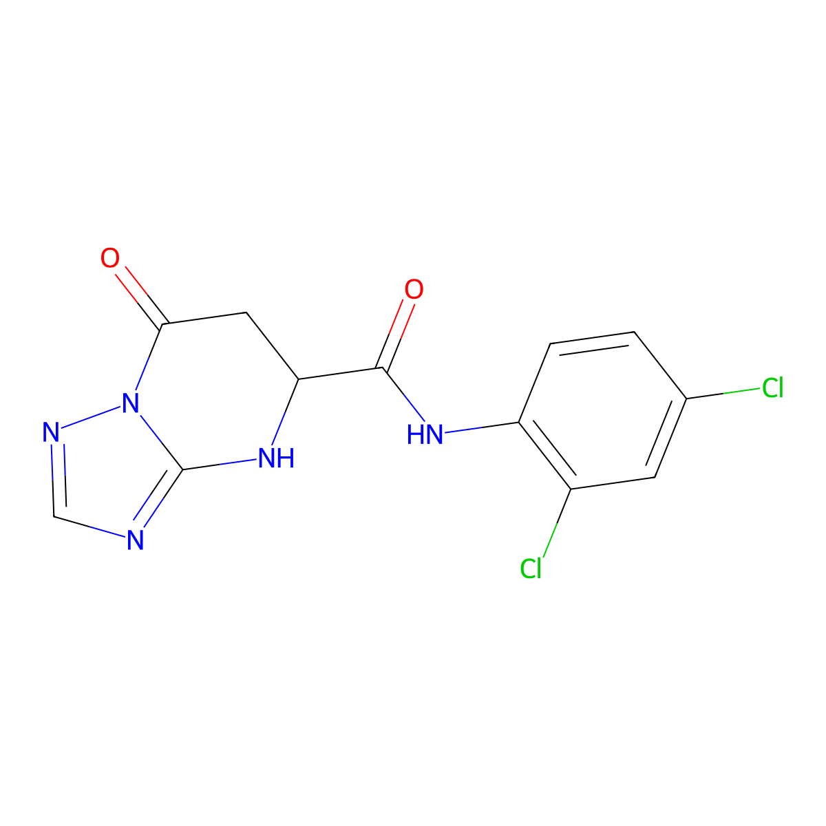 N-(2,4-dichlorophenyl)-7-oxo-4,5,6,7-tetrahydro[1,2,4]triazolo[1,5-a]pyrimidine-5-carboxamide molecular structure, CAS 1092795-35-1
