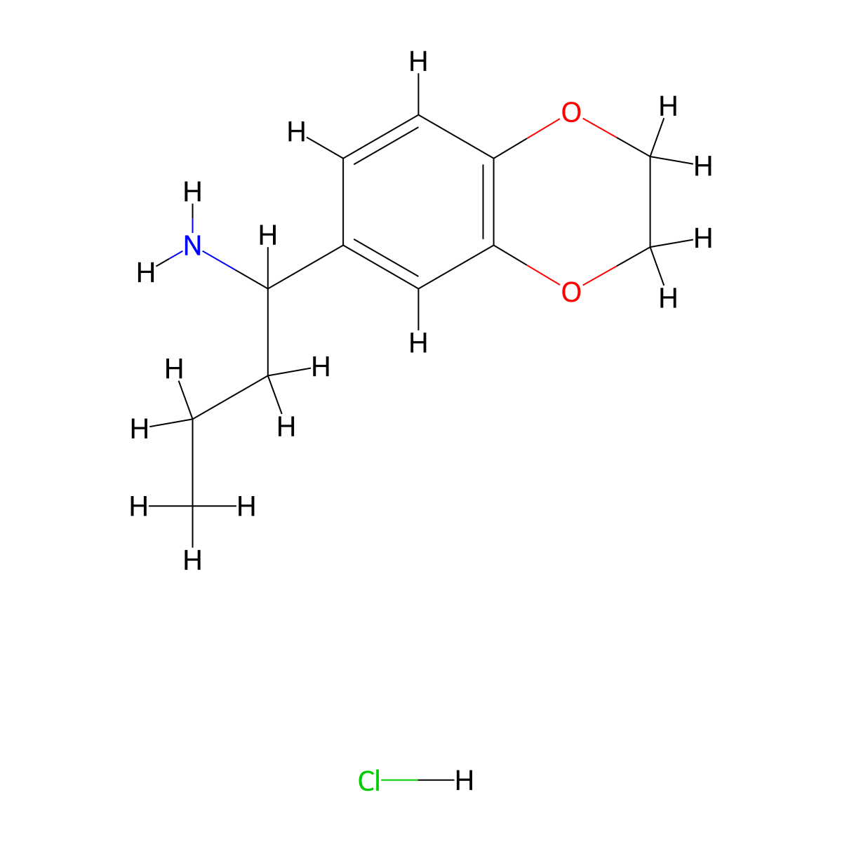 1-(2,3-Dihydrobenzo[b][1,4]dioxin-6-yl)butan-1-amine hydrochloride molecular structure, CAS 1092797-60-8