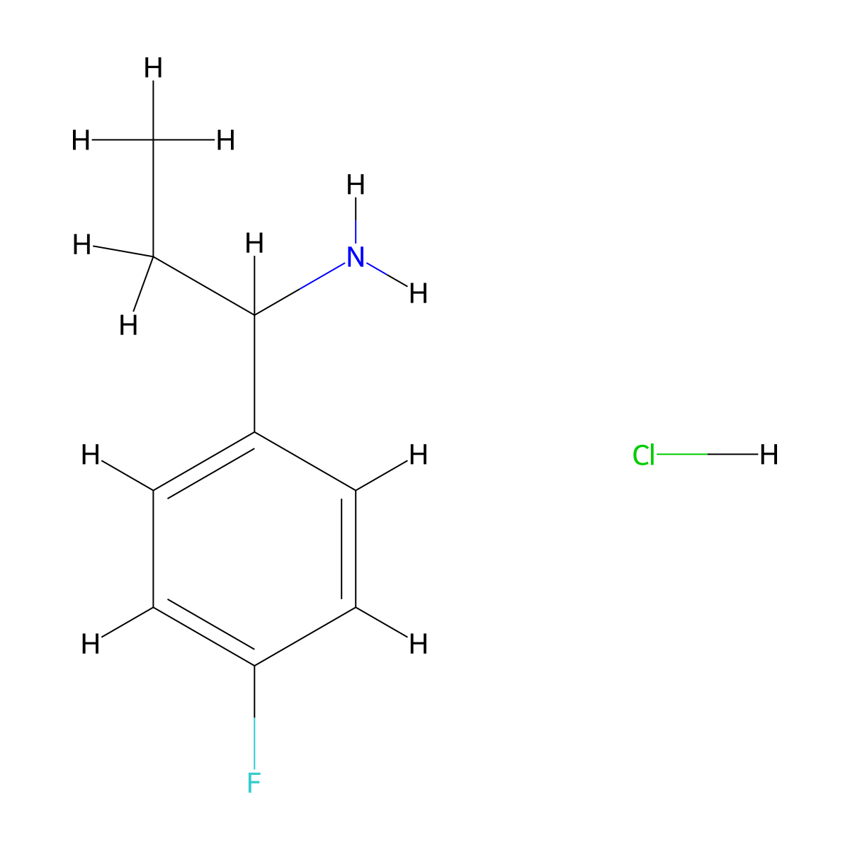 1-(4-Fluorophenyl)propan-1-amine hydrochloride molecular structure, CAS 1092797-76-6