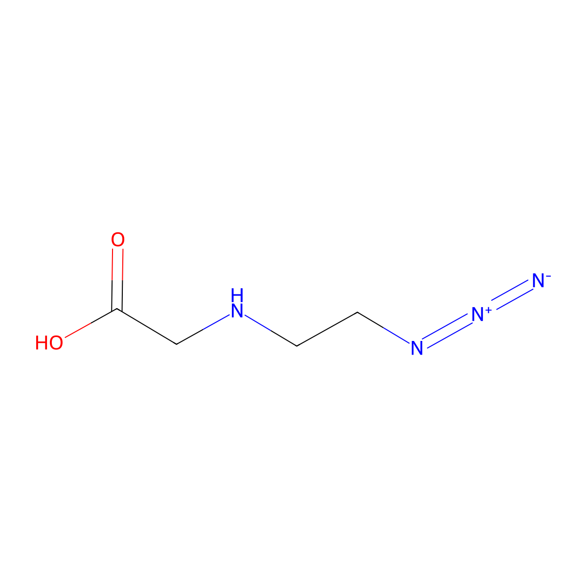 2-[(2-Azidoethyl)amino]acetic acid molecular structure, CAS 1092798-16-7