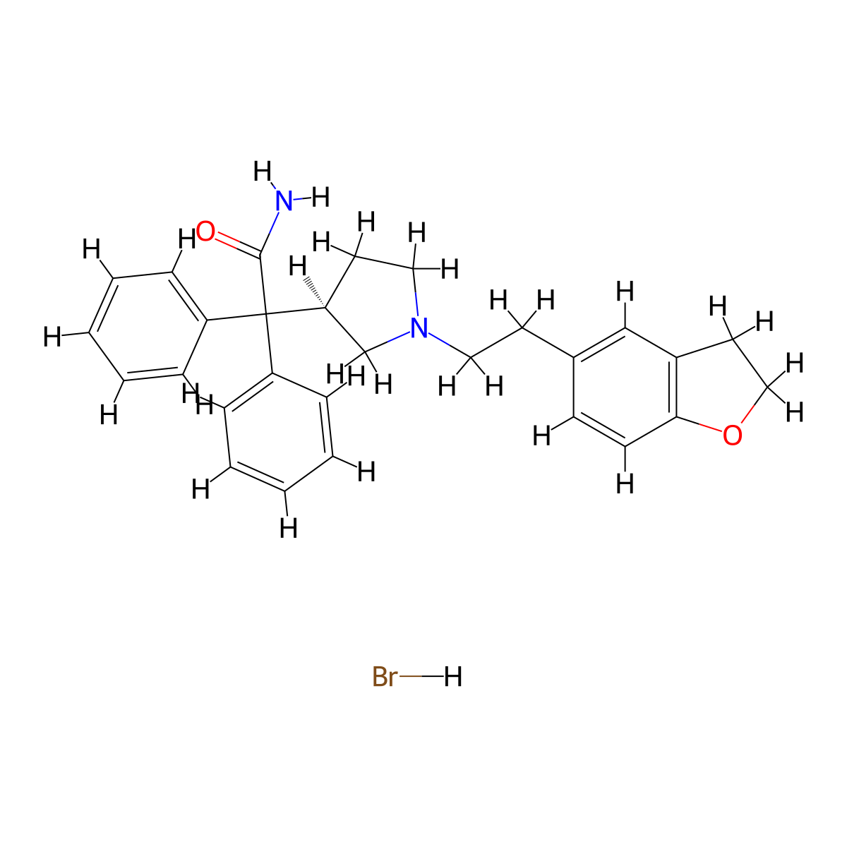 (R)-Darifenacin Hydrobromide molecular structure, CAS 1092800-15-1