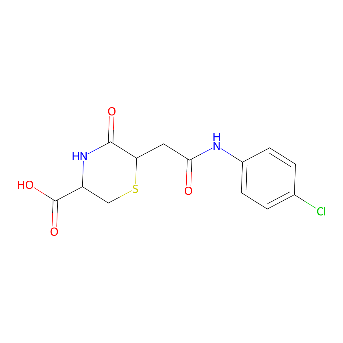 6-{2-[(4-Chlorophenyl)amino]-2-oxoethyl}-5-oxothiomorpholine-3-carboxylic acid molecular structure, CAS 1092831-39-4