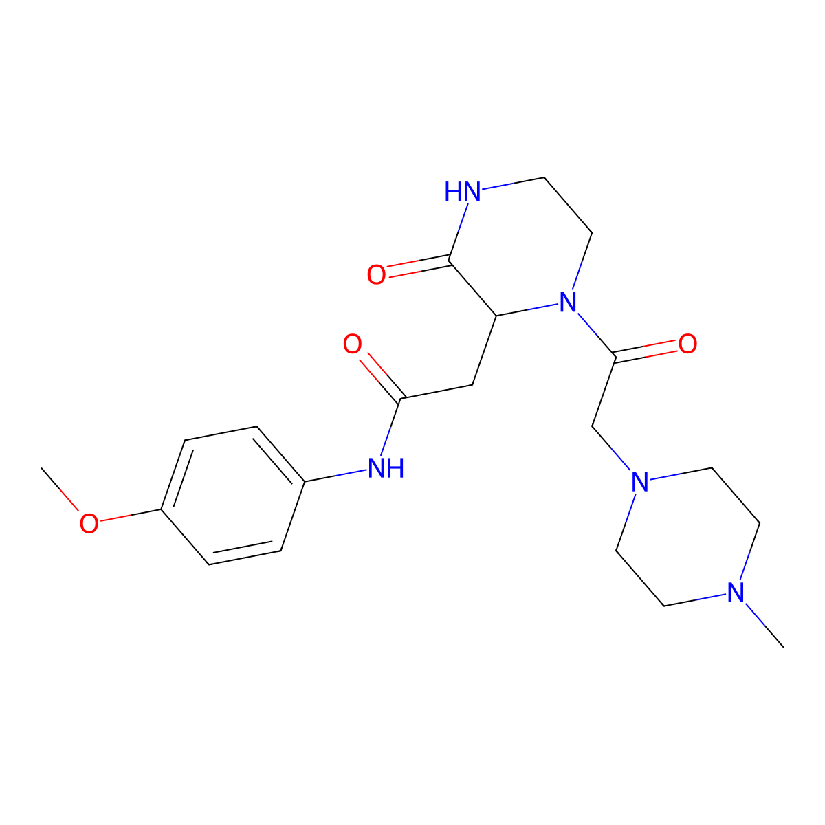 N-(4-methoxyphenyl)-2-{1-[(4-methylpiperazin-1-yl)acetyl]-3-oxopiperazin-2-yl}acetamide molecular structure, CAS 1092833-41-4