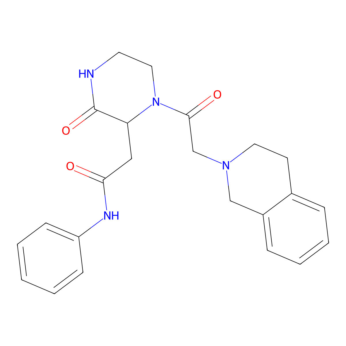2-[1-(3,4-dihydroisoquinolin-2(1H)-ylacetyl)-3-oxopiperazin-2-yl]-N-phenylacetamide molecular structure, CAS 1092834-74-6