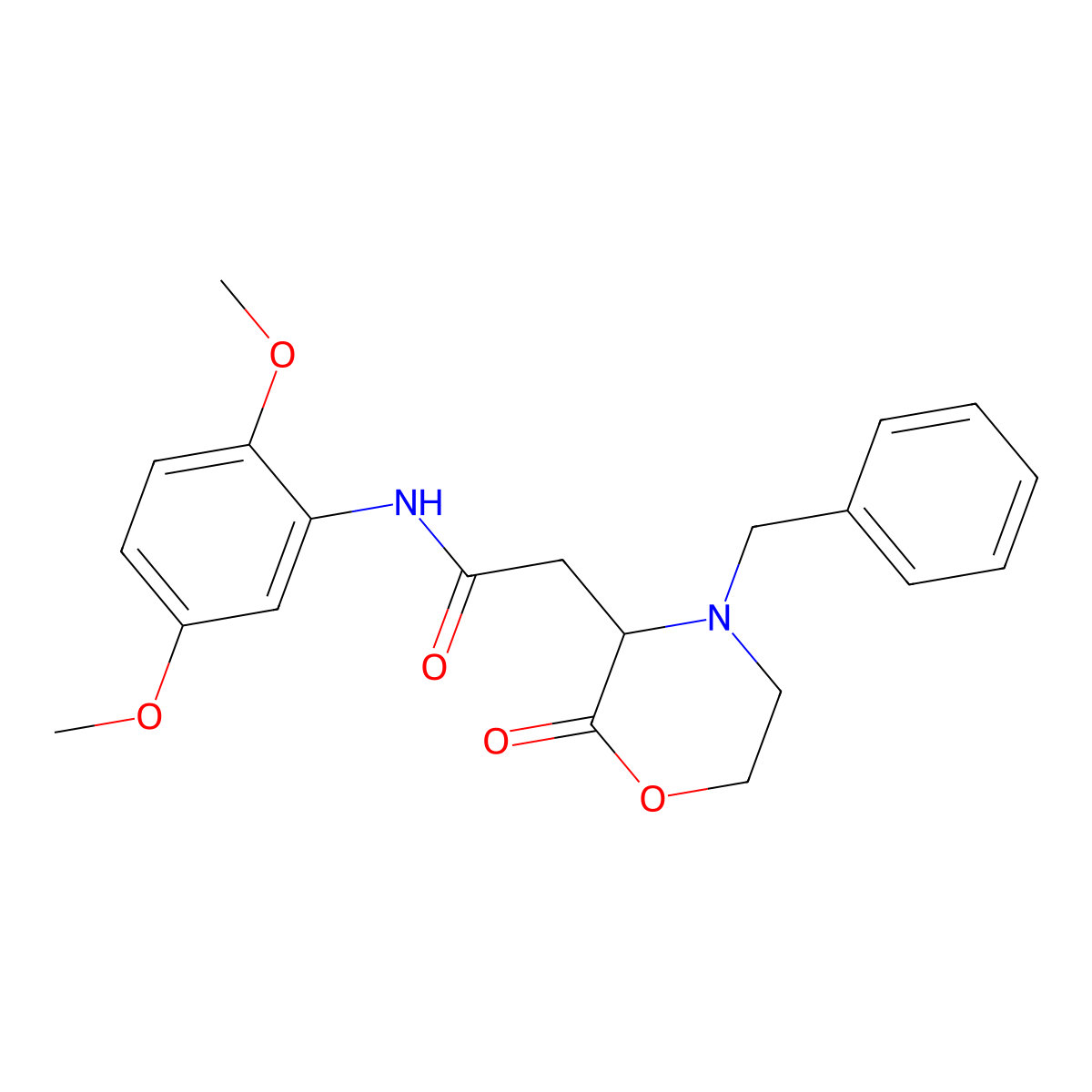2-(4-benzyl-2-oxomorpholin-3-yl)-N-(2,5-dimethoxyphenyl)acetamide molecular structure, CAS 1092834-95-1