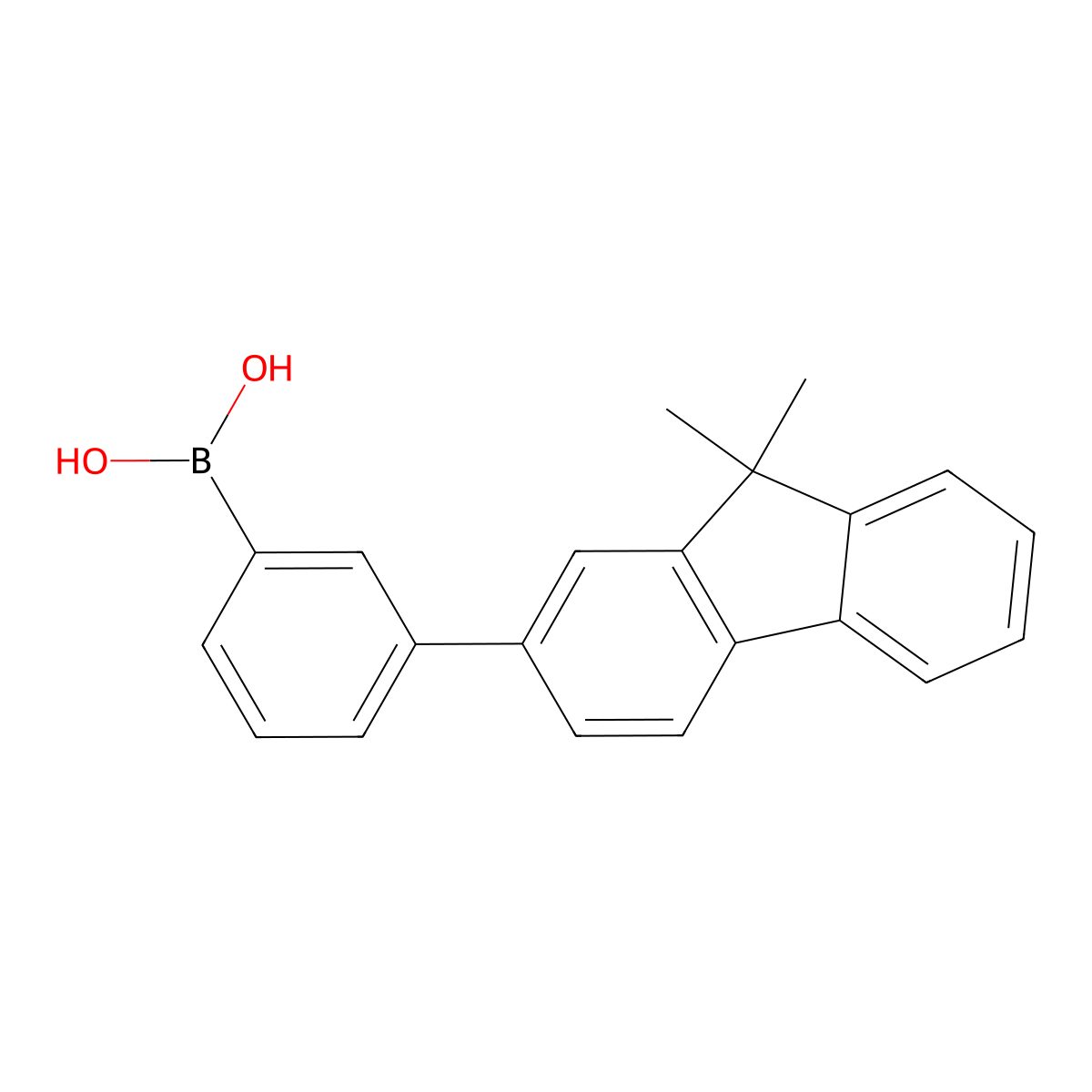 (3-(9,9-Dimethyl-9H-fluoren-2-yl)phenyl)boronic acid molecular structure, CAS 1092840-71-5