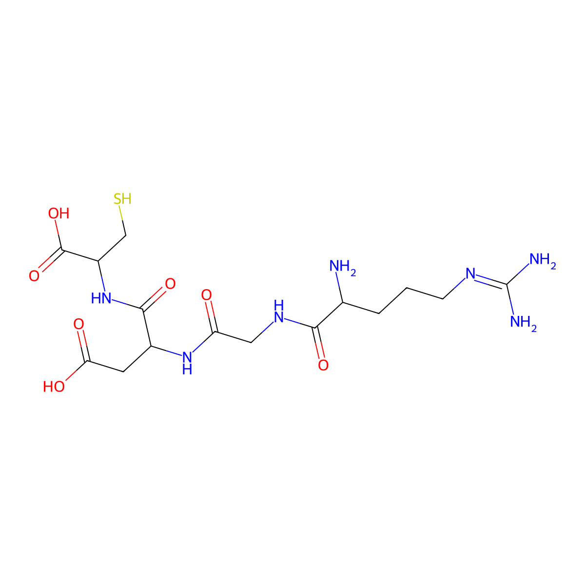 H-Arg-Gly-Asp-Cys-OH molecular structure, CAS 109292-46-8